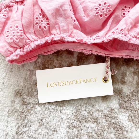 LoveShackFancy Peony Bodysuit in Salmon Pink, new with tags, size small - Picture 7 of 16